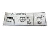 1705021 Decal Cap(1500Lb-681Kg)(Ext) | JLG